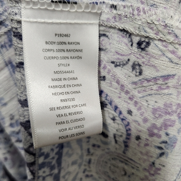 DR Dylan Ryan Purple Blue Floral Paisley Open Front Lace Trim Kimono Size L - Picture 4 of 6